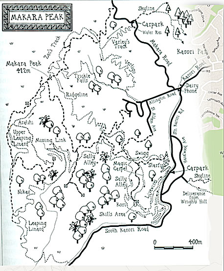 Map of Karori Mountain Bike Park