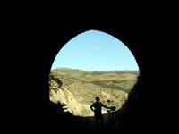 biking through tunnels on the Otago Rail Trail